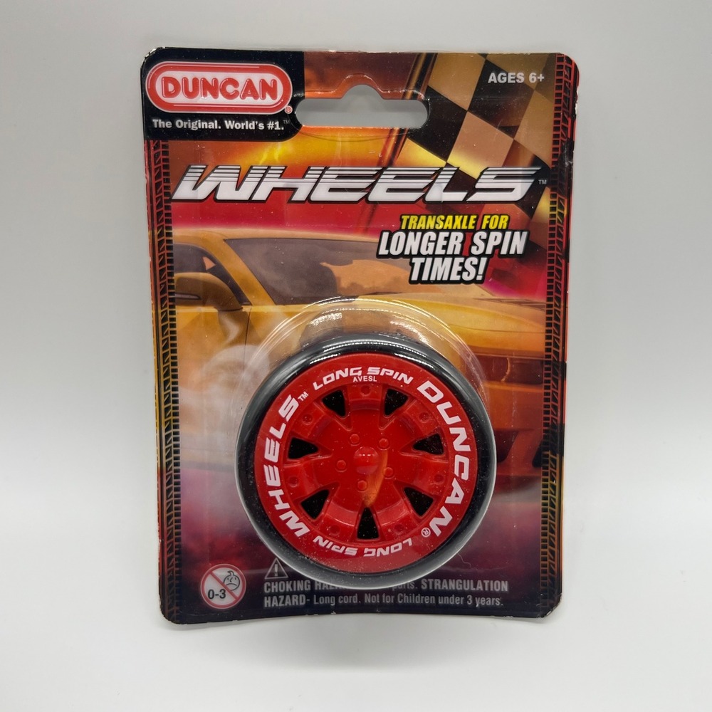 Duncan Wheels Yo-Yo Red Black Transaxle Long Spin Toy 3281MC New NIP